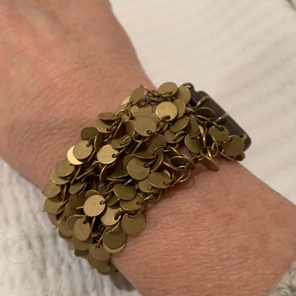 Aviva Winter Jewelry - Brushed gold mesh multi strand bracelet